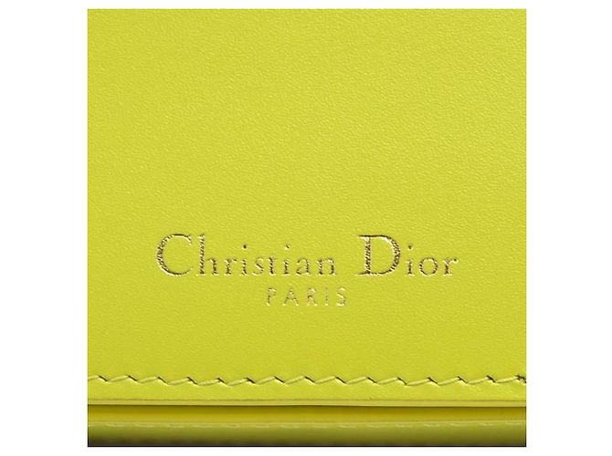 Borsa a tracolla in pelle gialla Christian Dior Giallo - vista 10