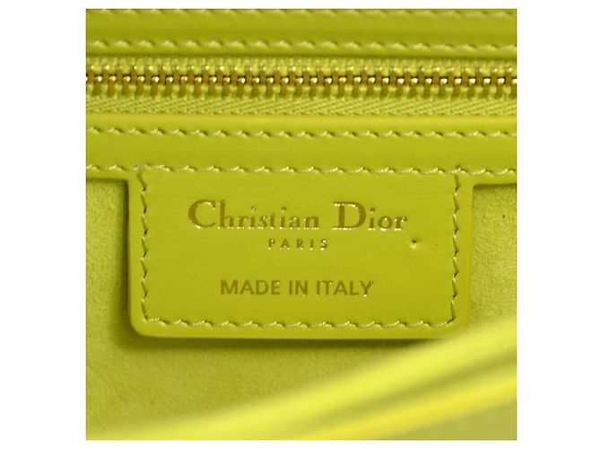 Borsa a tracolla in pelle gialla Christian Dior Giallo - vista 11