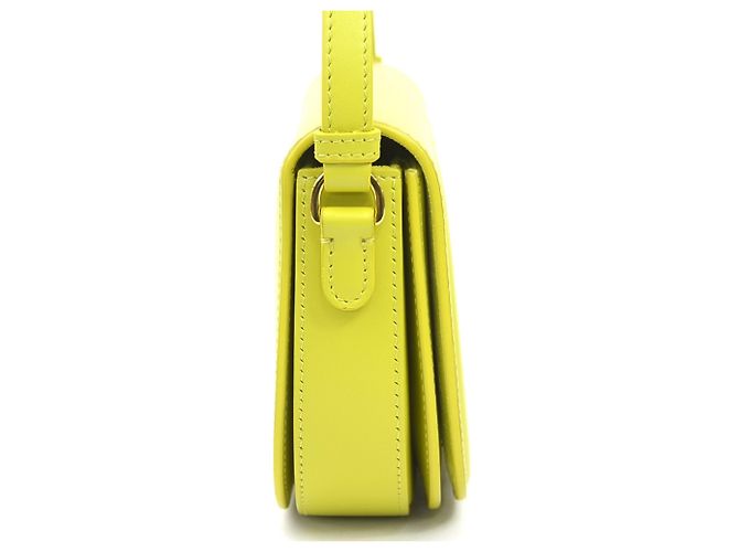 Borsa a tracolla in pelle gialla Christian Dior Giallo - vista 2