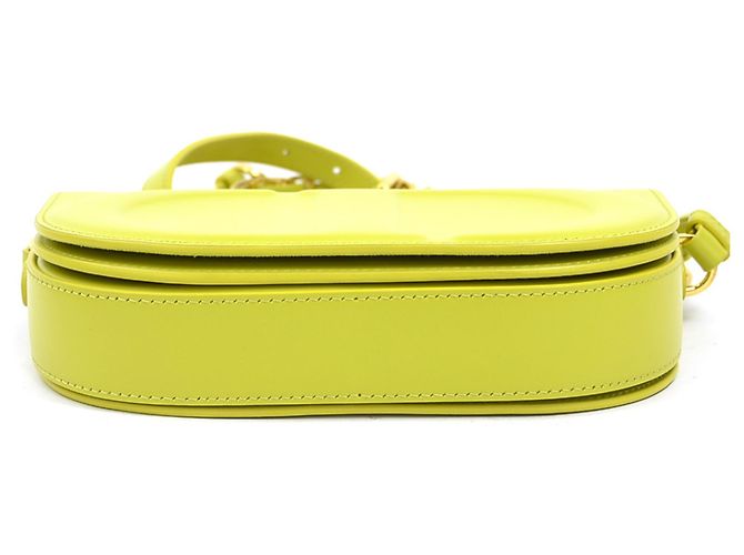 Borsa a tracolla in pelle gialla Christian Dior Giallo - vista 4