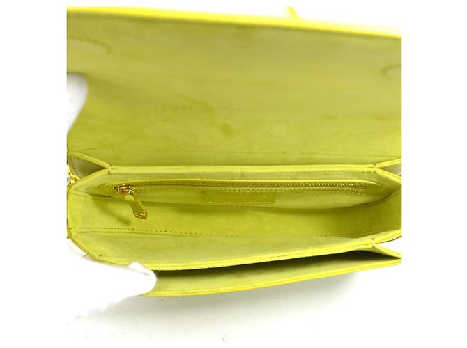 Borsa a tracolla in pelle gialla Christian Dior Giallo - vista 5