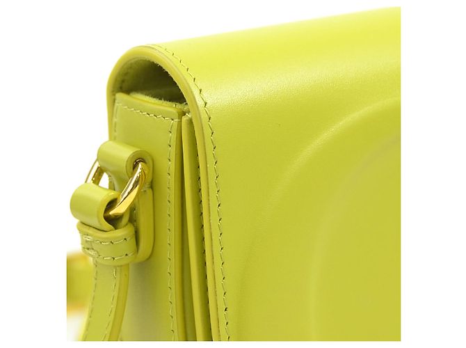 Borsa a tracolla in pelle gialla Christian Dior Giallo - vista 6