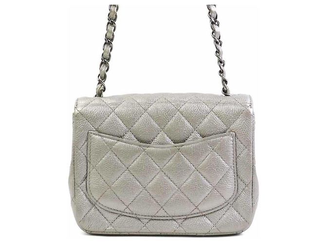 Borsa a Tracolla Chanel Grigio Metallizzato Metallico - vista 3