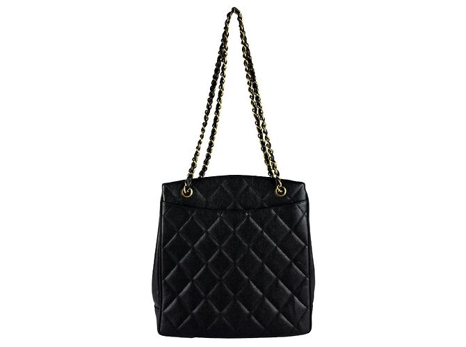 Bolso de hombro Chanel de piel de becerro granulada Negro - vista 3