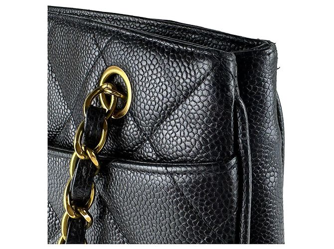 Bolso de hombro Chanel de piel de becerro granulada Negro - vista 6