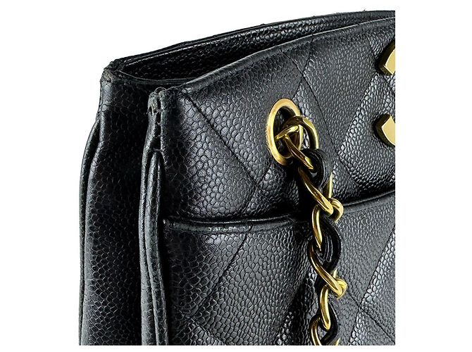 Bolso de hombro Chanel de piel de becerro granulada Negro - vista 7