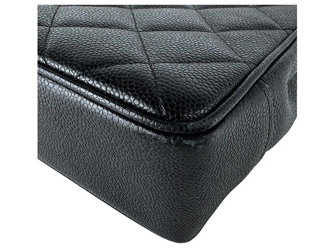 Bolso de hombro Chanel de piel de becerro granulada Negro - vista 8