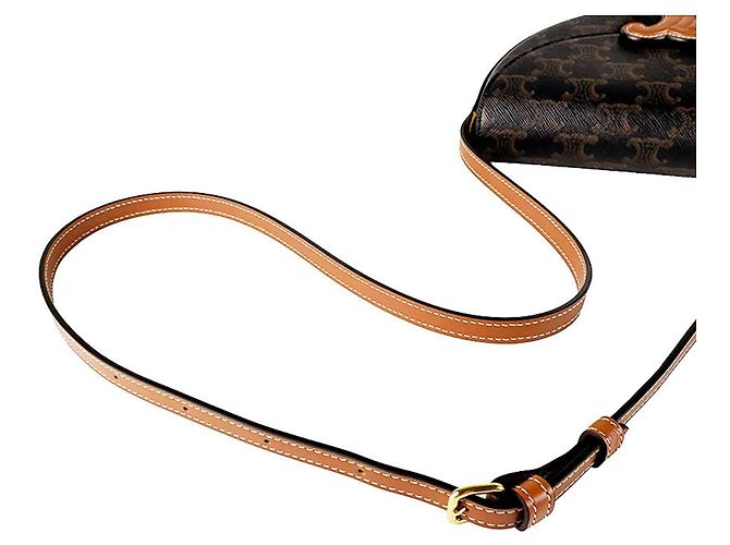 Céline Borsa a tracolla Celine in pelle marrone - vista 10