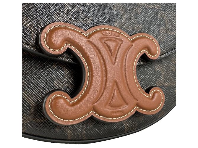 Céline Borsa a tracolla Celine in pelle marrone - vista 11