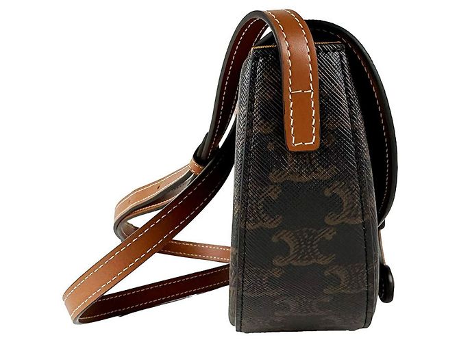 Céline Borsa a tracolla Celine in pelle marrone - vista 2