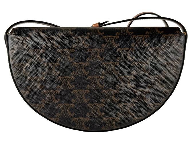 Céline Borsa a tracolla Celine in pelle marrone - vista 3
