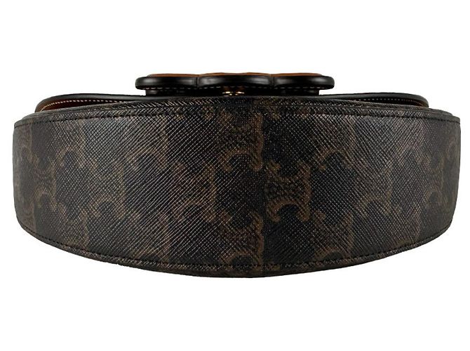 Céline Borsa a tracolla Celine in pelle marrone - vista 4