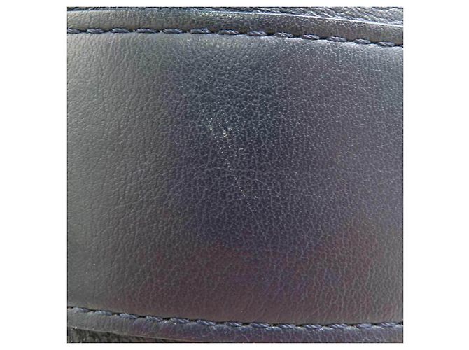 Borsa a mano Chanel in pelle blu navy - vista 8