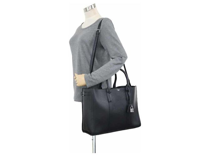 Céline Borsa a mano Celine Medium Cabas in pelle Nero - vista 16