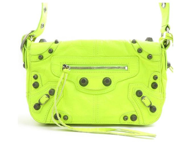 Borsa a tracolla Balenciaga Le Cagole XS in pelle Giallo - vista 2