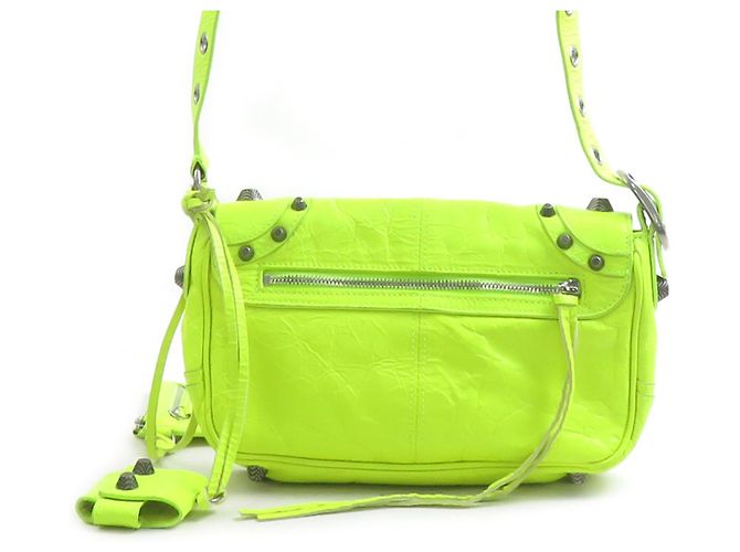 Borsa a tracolla Balenciaga Le Cagole XS in pelle Giallo - vista 4