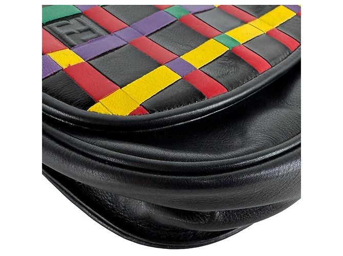 Fendi Multicolor Leather Shoulder Bag Black Multiple colors - view 9