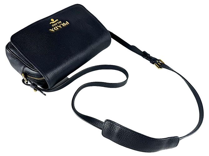 Borsa a tracolla Prada in pelle nera Nero - vista 10