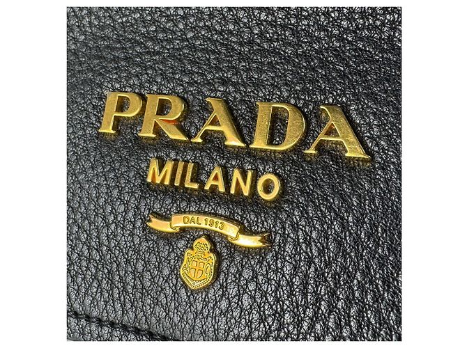 Borsa a tracolla Prada in pelle nera Nero - vista 12