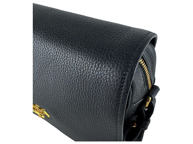 Borsa a tracolla Prada in pelle nera Nero - vista 6