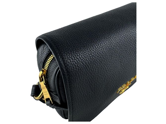Borsa a tracolla Prada in pelle nera Nero - vista 7
