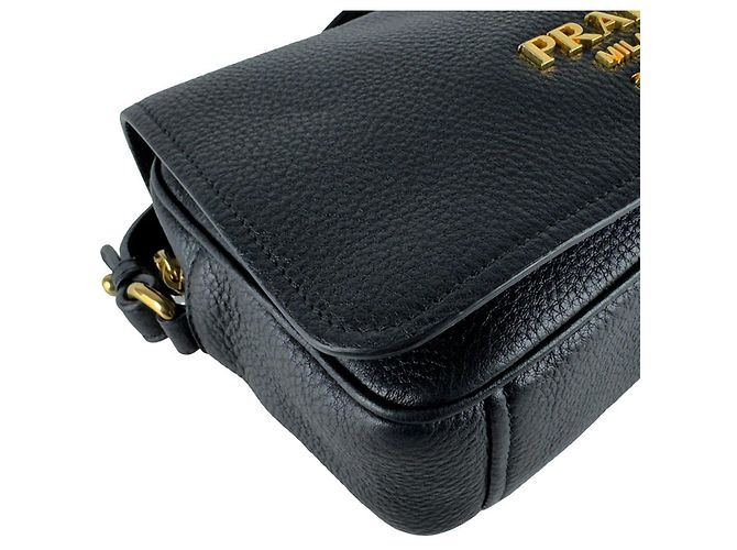 Borsa a tracolla Prada in pelle nera Nero - vista 9