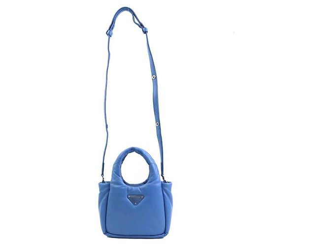 Prada Schultertasche aus blauem Leder - Ansicht 14
