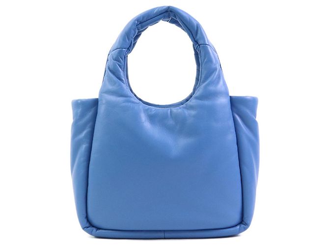 Prada Schultertasche aus blauem Leder - Ansicht 3