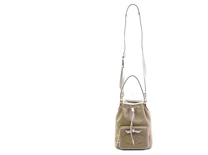 Jacquard Prada Handtasche/Schultertasche Braun Weiß - Ansicht 15
