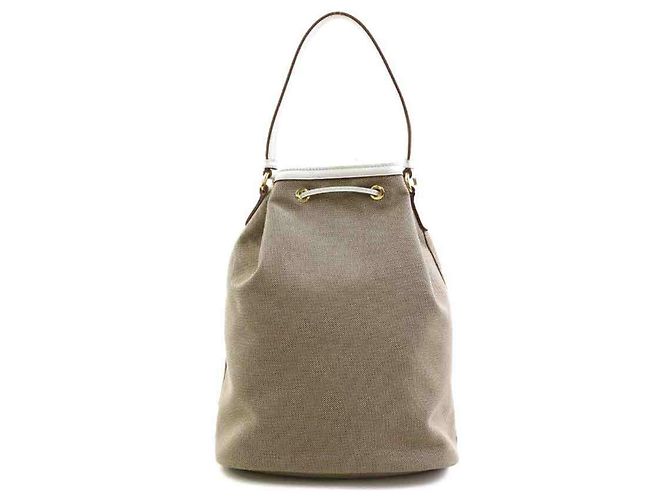 Jacquard Prada Handtasche/Schultertasche Braun Weiß - Ansicht 3