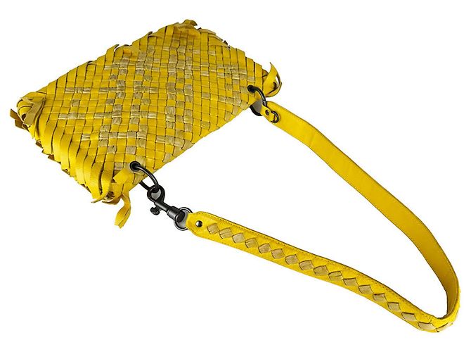 Borsa a tracolla Bottega Veneta Yellow Intrecciato Giallo - vista 10
