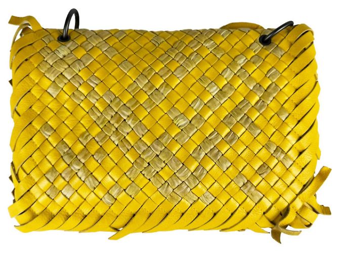 Borsa a tracolla Bottega Veneta Yellow Intrecciato Giallo - vista 3