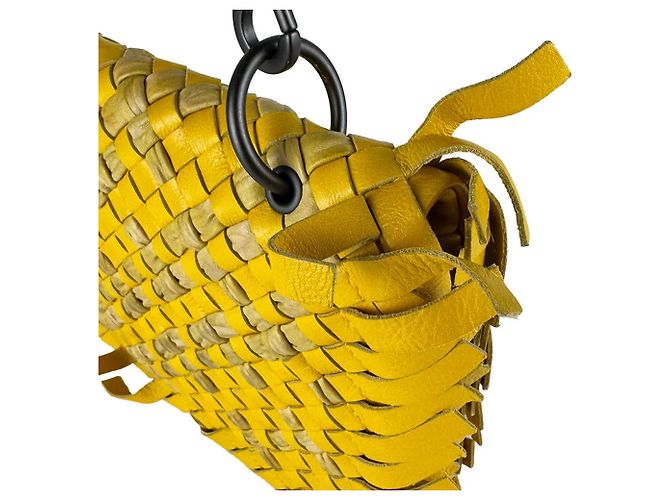 Borsa a tracolla Bottega Veneta Yellow Intrecciato Giallo - vista 6