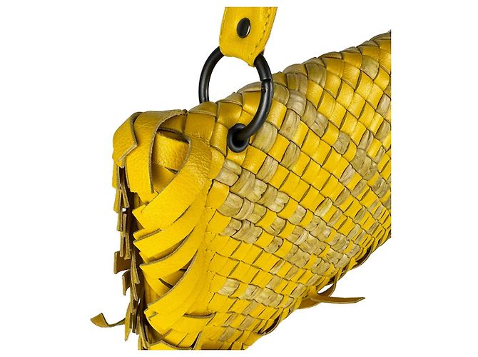 Borsa a tracolla Bottega Veneta Yellow Intrecciato Giallo - vista 7