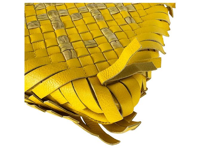 Borsa a tracolla Bottega Veneta Yellow Intrecciato Giallo - vista 8