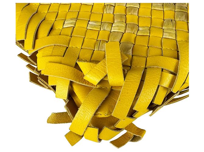 Borsa a tracolla Bottega Veneta Yellow Intrecciato Giallo - vista 9