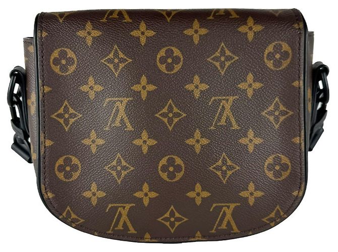 Borsa a tracolla Louis Vuitton Monogram Macassar Montsouris Messenger PM Marrone Nero Monogramma - vista 3