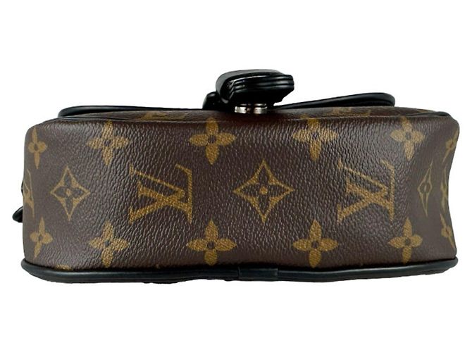 Borsa a tracolla Louis Vuitton Monogram Macassar Montsouris Messenger PM Marrone Nero Monogramma - vista 4
