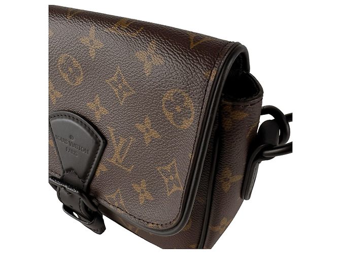 Borsa a tracolla Louis Vuitton Monogram Macassar Montsouris Messenger PM Marrone Nero Monogramma - vista 6