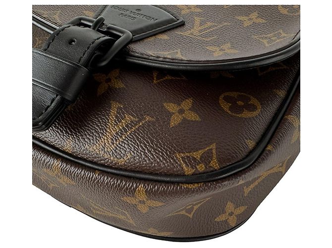 Borsa a tracolla Louis Vuitton Monogram Macassar Montsouris Messenger PM Marrone Nero Monogramma - vista 8