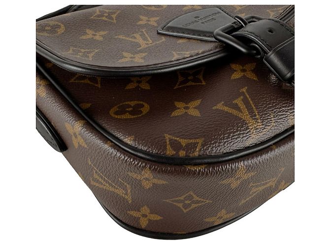 Borsa a tracolla Louis Vuitton Monogram Macassar Montsouris Messenger PM Marrone Nero Monogramma - vista 9