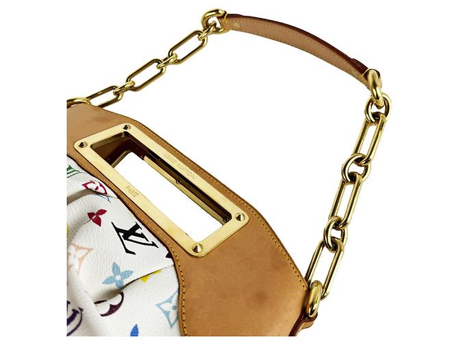 Borsa Louis Vuitton Monogram Multicolor Judy PM Bianco Multicolore - vista 10