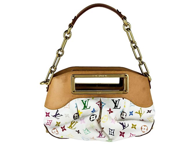 Borsa Louis Vuitton Monogram Multicolor Judy PM Bianco Multicolore - vista 3