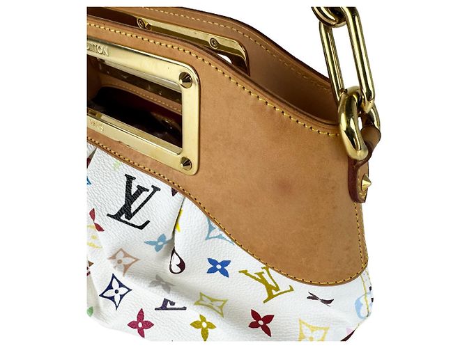 Borsa Louis Vuitton Monogram Multicolor Judy PM Bianco Multicolore - vista 6