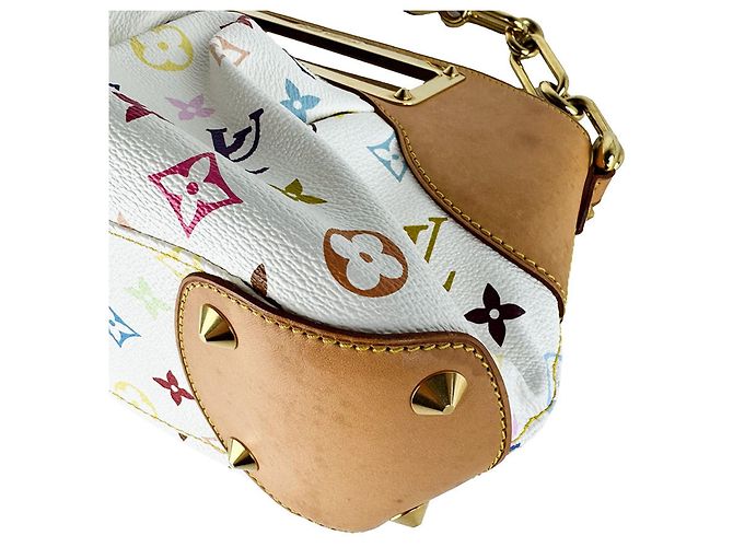Borsa Louis Vuitton Monogram Multicolor Judy PM Bianco Multicolore - vista 8