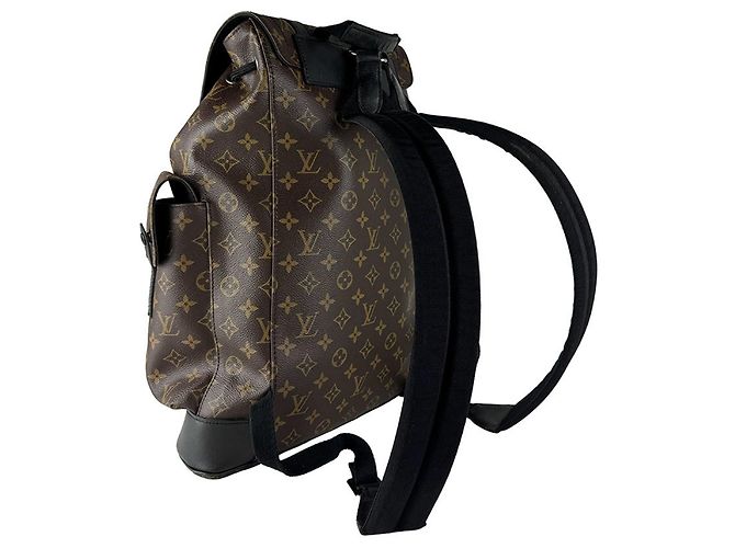 Zaino Louis Vuitton Monogram Macassar Christopher MM Marrone Nero Monogramma - vista 10