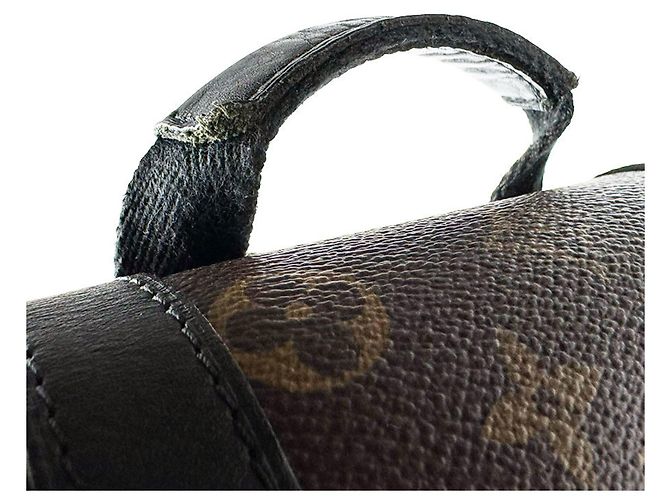 Zaino Louis Vuitton Monogram Macassar Christopher MM Marrone Nero Monogramma - vista 12