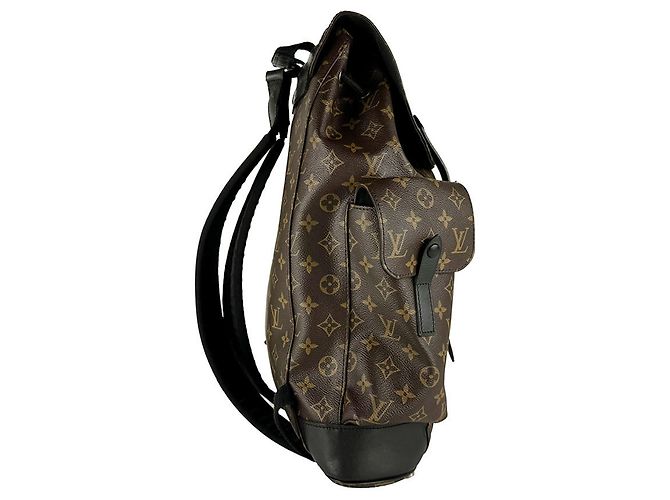 Zaino Louis Vuitton Monogram Macassar Christopher MM Marrone Nero Monogramma - vista 2