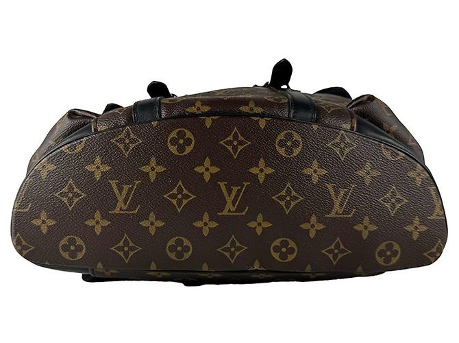 Zaino Louis Vuitton Monogram Macassar Christopher MM Marrone Nero Monogramma - vista 4