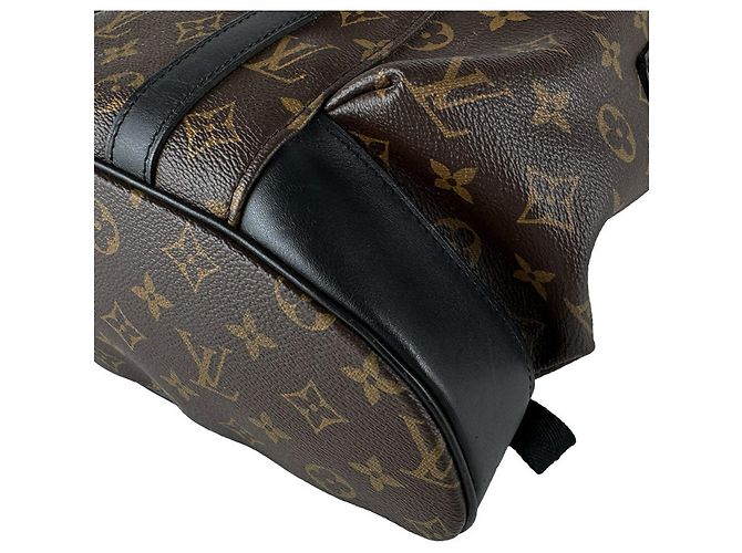 Zaino Louis Vuitton Monogram Macassar Christopher MM Marrone Nero Monogramma - vista 8
